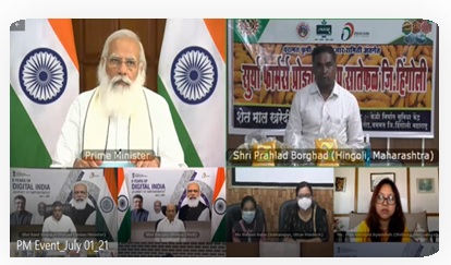 Digital India 6th Anniversary, Interaction of Hon’ble PM Shri Narendra Modi with e-NAM registered FPO M/s Surya Farmer Producer Company
